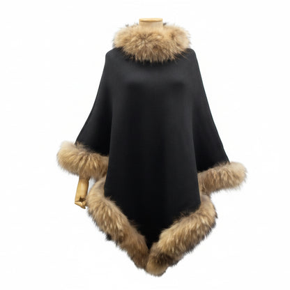Signature Fox Trim Knit Cape Collection
