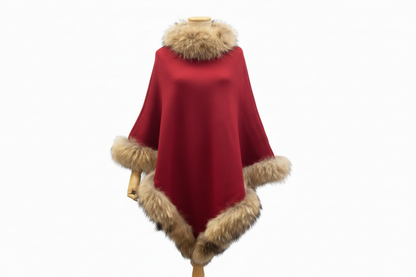 Signature Fox Trim Knit Cape Collection
