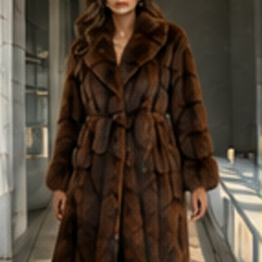 AI styled preview of the full length chocolate mink coat