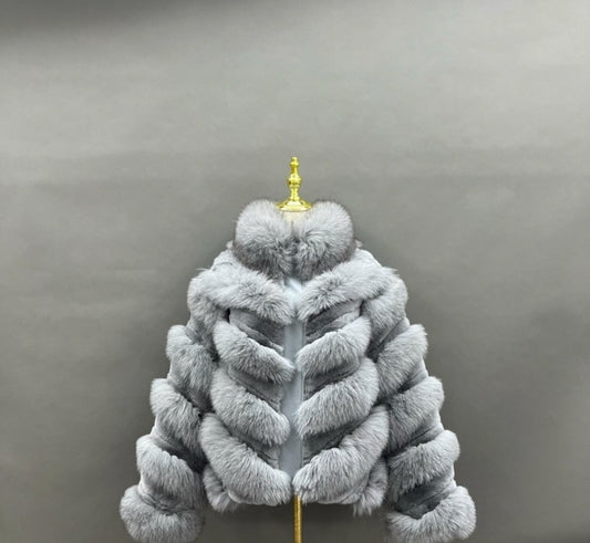 Silver chevron luxury jacket, original product photo