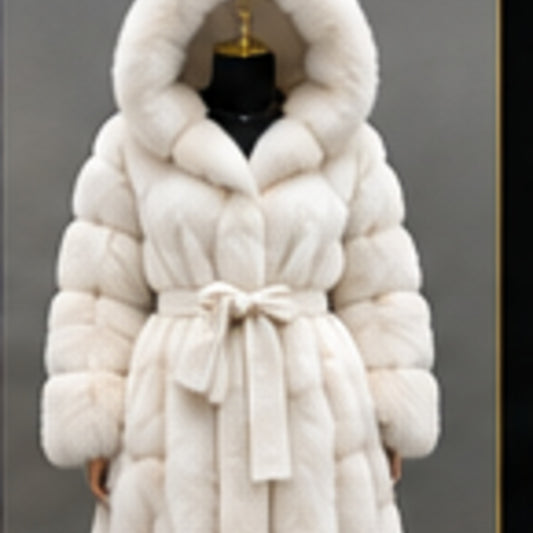 AI styled preview of the winter white hooded coat
