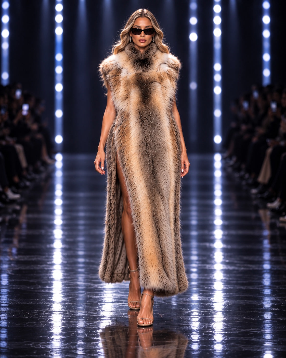 FGM Full-Length Open Fox Fur Vest