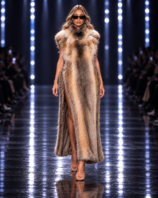 FGM Full-Length Open Fox Fur Vest