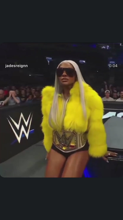 Electric Lemon Fox Cropped Hood Jacket