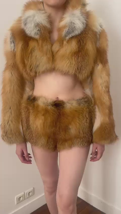 Natural Red Fox Shorts Set