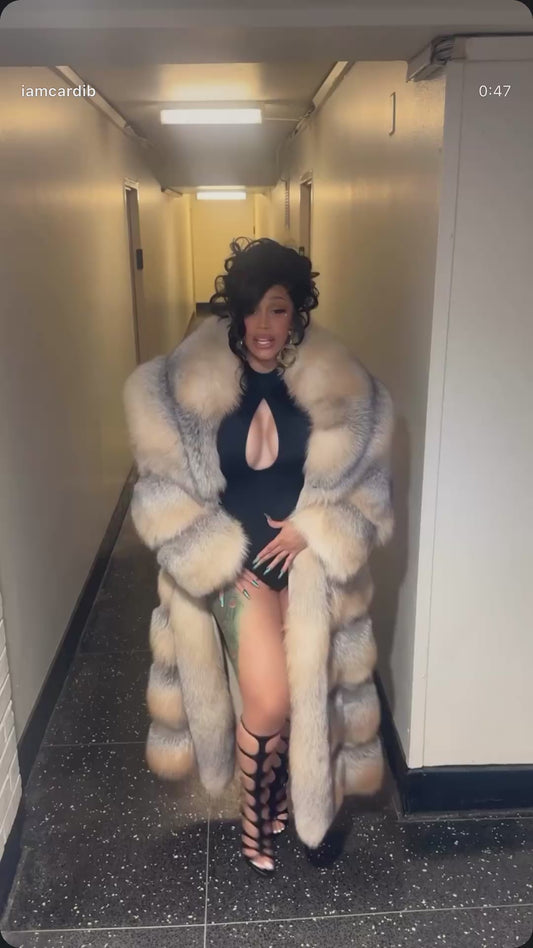 Golden Isle Full-Length Fox Fur Statement Coat